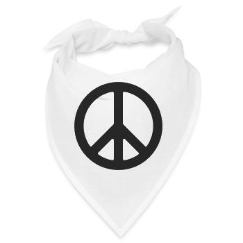 Friedenssymbol im Minimalstil - Bandana - Weiß - Vorne