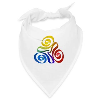 Regenbogen Dreieck Spirale - Bandana - Weiß - Vorne
