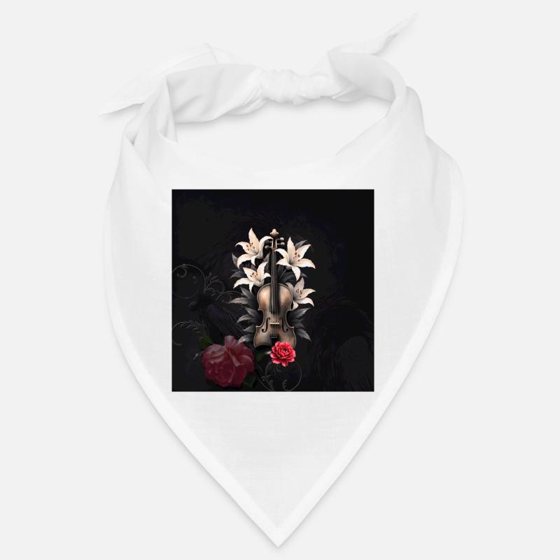Violon en lys et roses de nuit Bandana