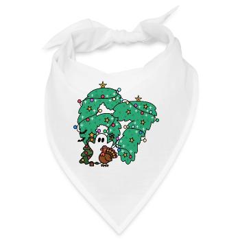67 Nummern Whimsical Ghost Under Festive Evergreen - Bandana - Weiß - Vorne