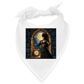 Viktorianischer Mond im Steinturm - Bandana - Weiß - Vorne