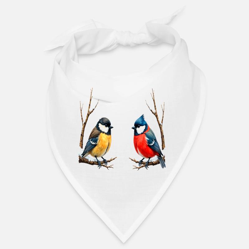 Oiseaux chanteurs jumeaux en hiver Bandana