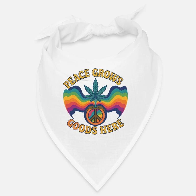 Peace Grows – Retro Hippie Design with Hemp Leaf & Bandana