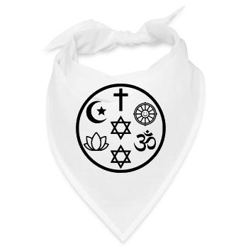  Interreligiöses Friedenssymbol | Weltreligionen - Bandana - Weiß - Vorne