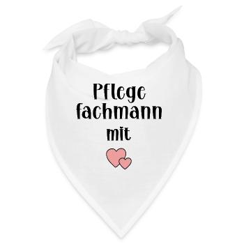Pfleger Herz Pflege - Bandana - Weiß - Vorne
