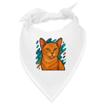 Manx Katze Illustration - Bandana - Weiß - Vorne