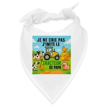 Papas Traktor und bunte Tiere - Bandana - Weiß - Vorne