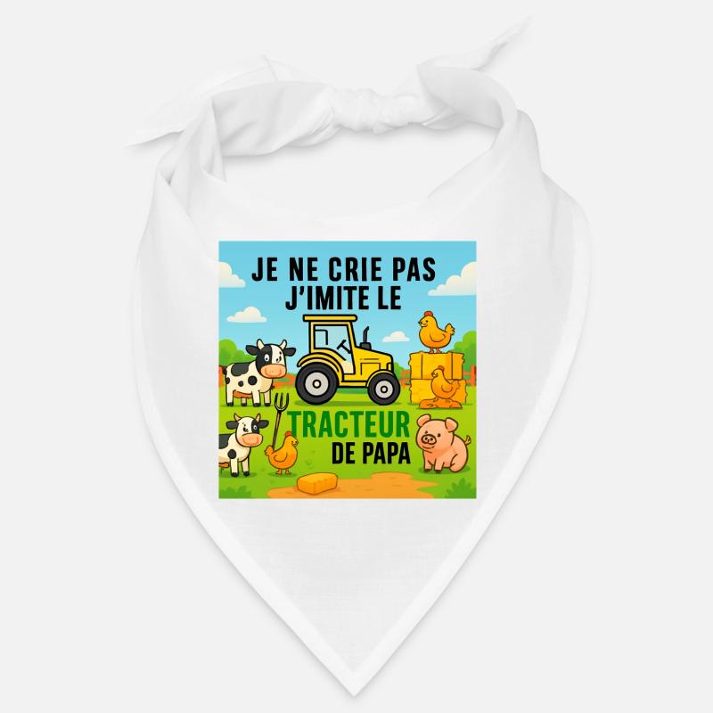 Dad's Tractor and Colorful Animals Bandana