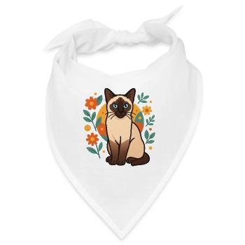 Siamkatze Blume Designs - Bandana - Weiß - Vorne
