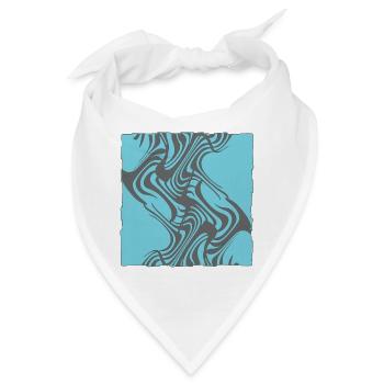 Zebraisches Muster Cyan - Bandana - Weiß - Vorne