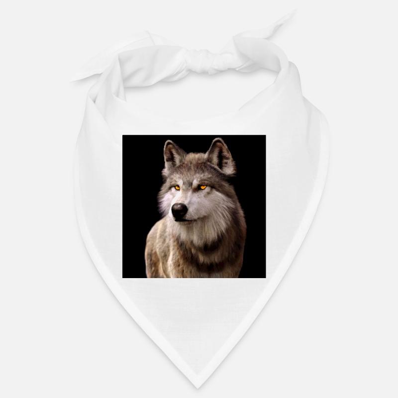 Wolfsblick Bernstein im Dunkel - Bandana - Weiß