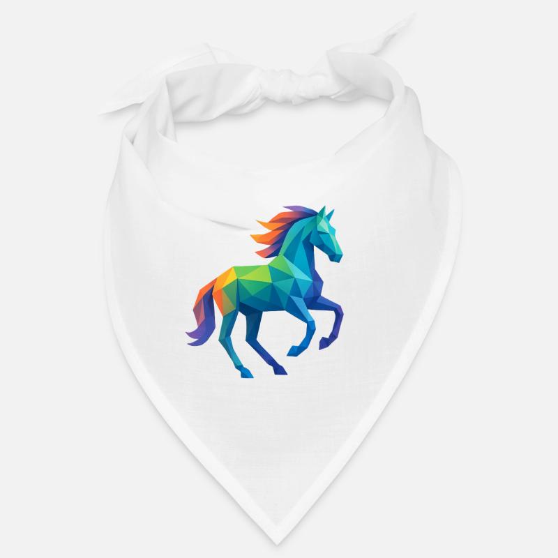Cheval Coloré Low-Poly - Equitation Bandana