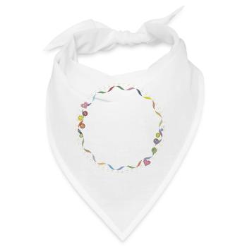 Gestickter Rahmen – Kreatives Handarbeitsmotiv - Bandana - Weiß - Vorne