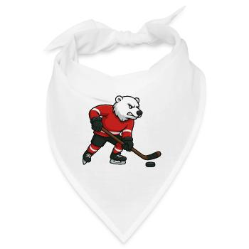 Eisbär Eishockey Motiv - Bandana - Weiß - Vorne