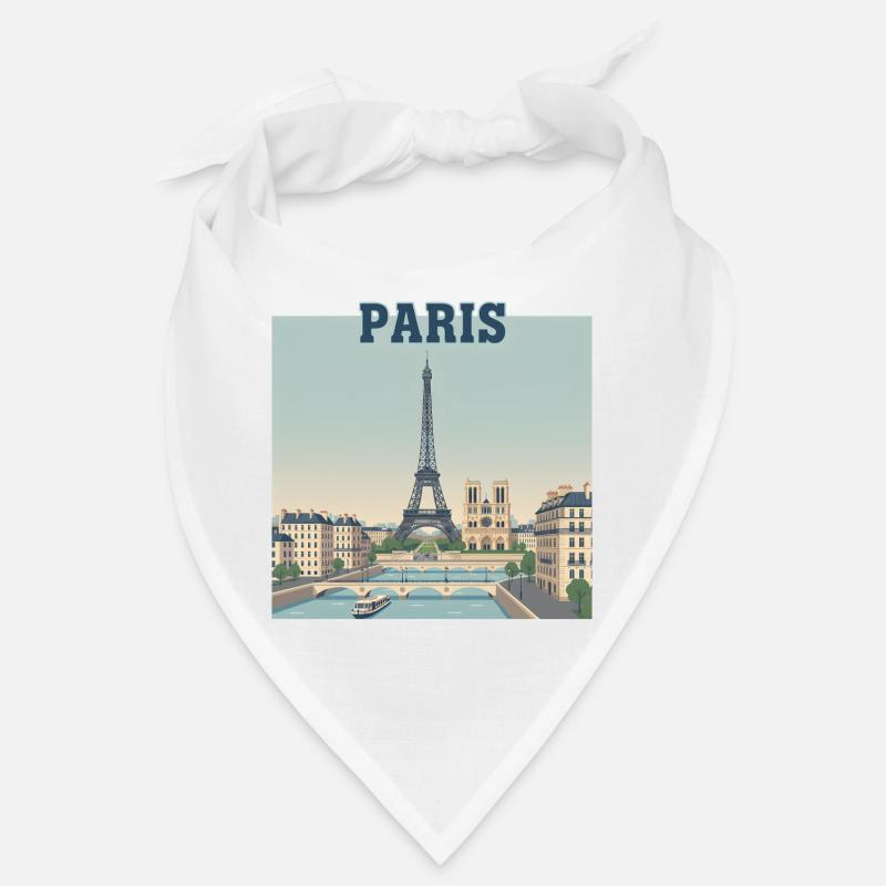 Paris Skyline Eiffel Print Bandana
