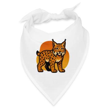 Luchs im Schatten des Sonnenuntergangs - Bandana - Weiß - Vorne