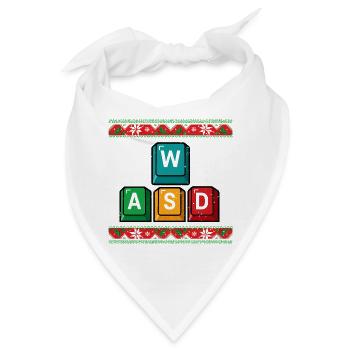 WASD Gamer Lustig Geschenk für Zocker - Bandana - Weiß - Vorne