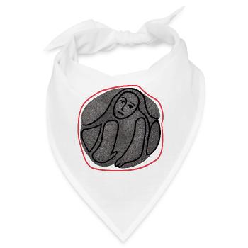 Melancholisches Wesen im Kreis - Bandana - Weiß - Vorne