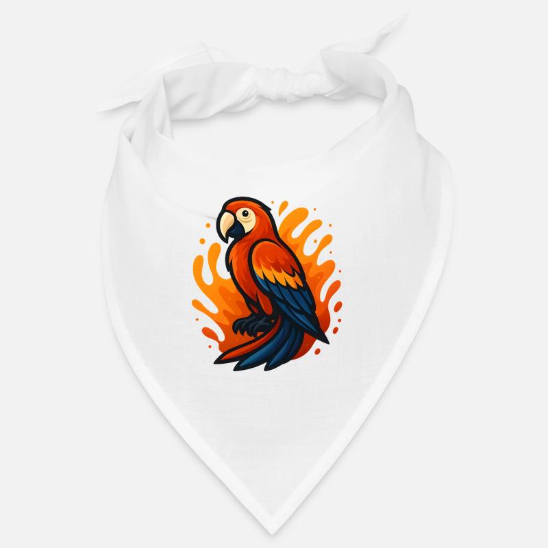 Feuerflammender Ara Papagei Illustration Bandana