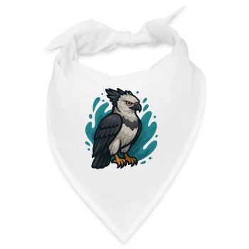 Harpyienadler mit türkisfarbenem Spray - Bandana - Weiß - Vorne