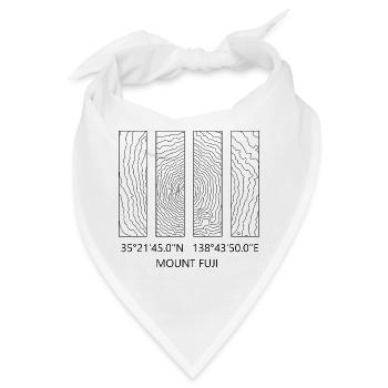 Mount Fuji Koordinaten – Höhenlinien  - Bandana - Weiß - Vorne