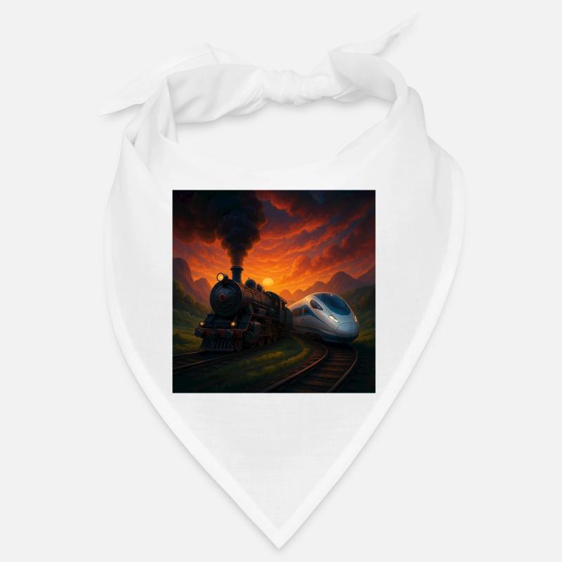 Steam Train vs Future Train Bandana