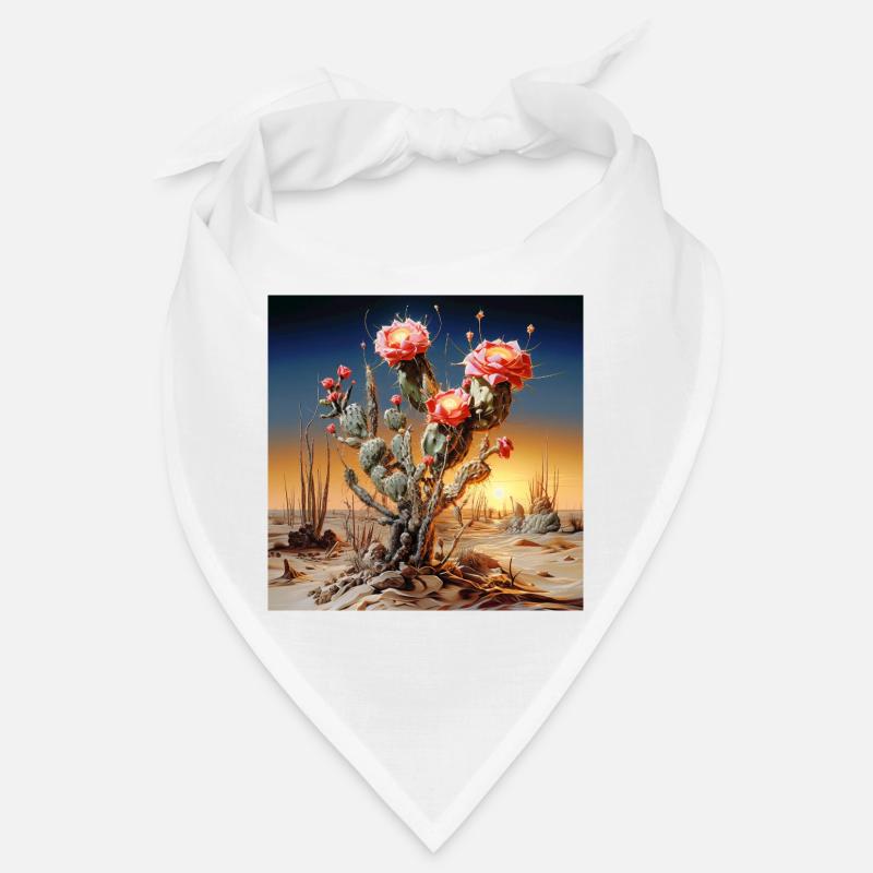 Fleurs de cactus au coucher du soleil Bandana