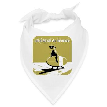 cooles Erdmännchen mit Surfboard - Bandana - Weiß - Vorne