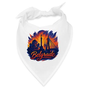 Belgrad Hauptstadt Serbien Silhouette Geschenk - Bandana - Weiß - Vorne