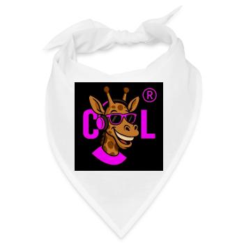 Neon Giraffe DJ mit pinken Accessoires - Bandana - Weiß - Vorne
