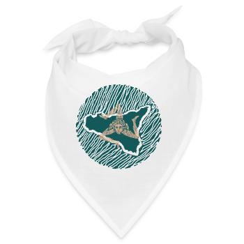 Sizilien Trinacria Künstlerisches Design - Bandana - Weiß - Vorne