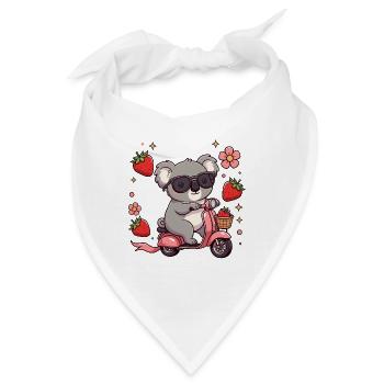 Cooler Koala-Rollerfahrer Kawaii Sommerkunst - Bandana - Weiß - Vorne