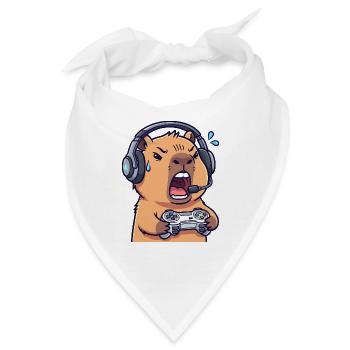 Capybara Gamer Edgy – Videospiel-Humor-T-Shirt - Bandana - Weiß - Vorne