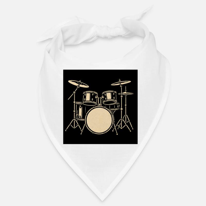 Schwarzsilbernes Drumset Illustration Bandana