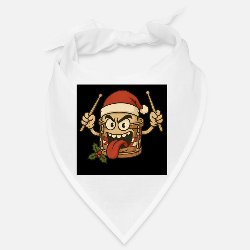 Christmas drum with a cheeky face - Bandana - white