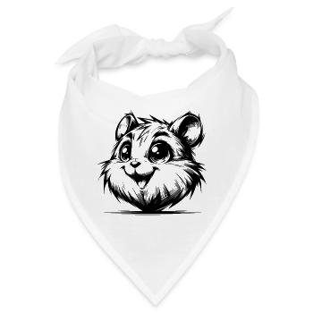 Lustiges Hamsterlächeln Nager voller Lebensfreude - Bandana - Weiß - Vorne