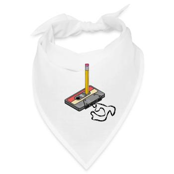 Nostalgia Retro Kassettenband Bleistift 2000 Vibes - Bandana - Weiß - Vorne