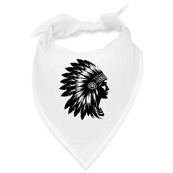 Eleganter Kopfschmuck mit Gesicht im Profil - Bandana - Weiß - Vorne