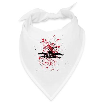Schwimmer und rote Spritzer auf schwarzem Hintergrund - Bandana - Weiß - Vorne