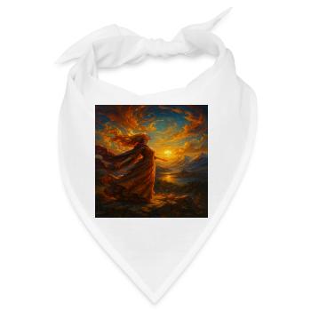 Sonnenuntergangskleid in bernsteinfarbenem Licht - Bandana - Weiß - Vorne