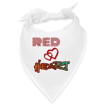 Rotes Herz, Graffiti-Herz - Bandana - Weiß - Vorne
