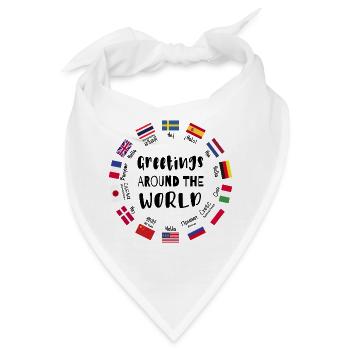 Grüße aus aller Welt - Hallo in allen Sprachen - Bandana - Weiß - Vorne