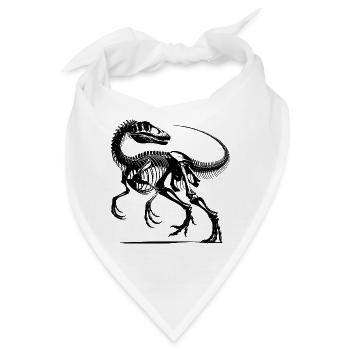 Raptor Dinosaurier Knochenarbeit aus der Urzeit - Bandana - Weiß - Vorne