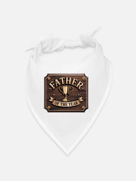 Vater des Jahres - Lustiger Papa T-Shirt - Bandana - Weiß - Vorne
