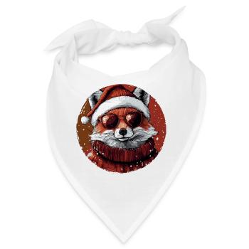 Fuchs Weihnachten Cool Christmas - Bandana - Weiß - Vorne