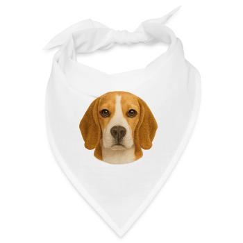 Beagle Kopfporträt Tierliebe - Bandana - Weiß - Vorne