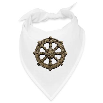Lotus Dharma Wheel Om Mani Padme Hum - Bandana - Weiß - Vorne