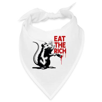 Ratte mit roter Botschaft - Bandana - Weiß - Vorne
