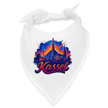 Kassel Stadt Silhouette strahlend Cassel Geschenk - Bandana - Weiß - Vorne