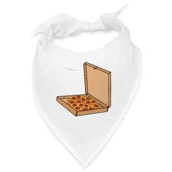 Pizza mit Pepperoni in einer Schachtel - Bandana - Weiß - Vorne